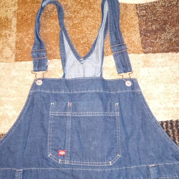 Dickies Bib Overalls Denim Women's 18WR Blue - Picture 1 of 9